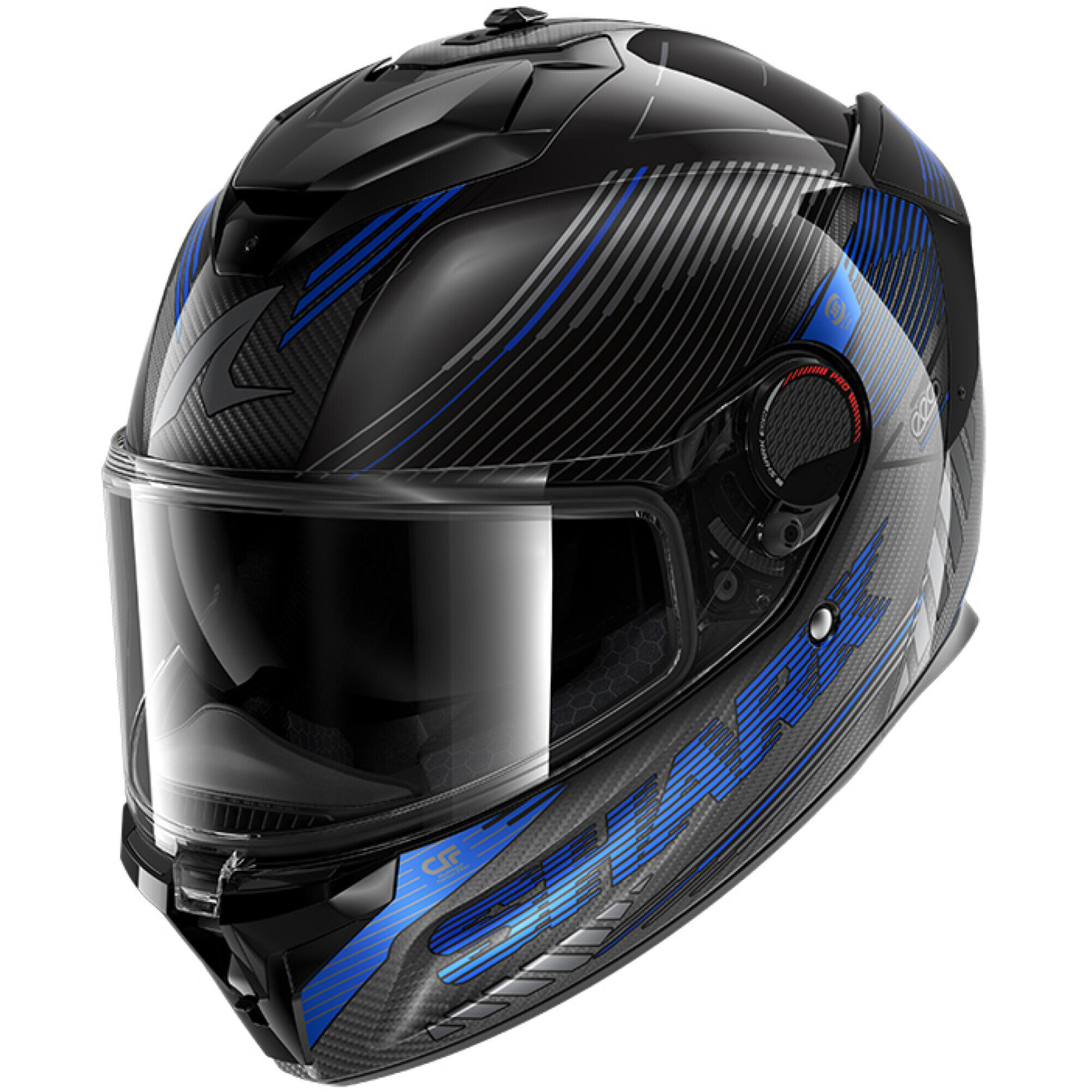 Casque Shark Spartan GT Pro Carbon Axium Carbone Anthracite Bleu - XL
