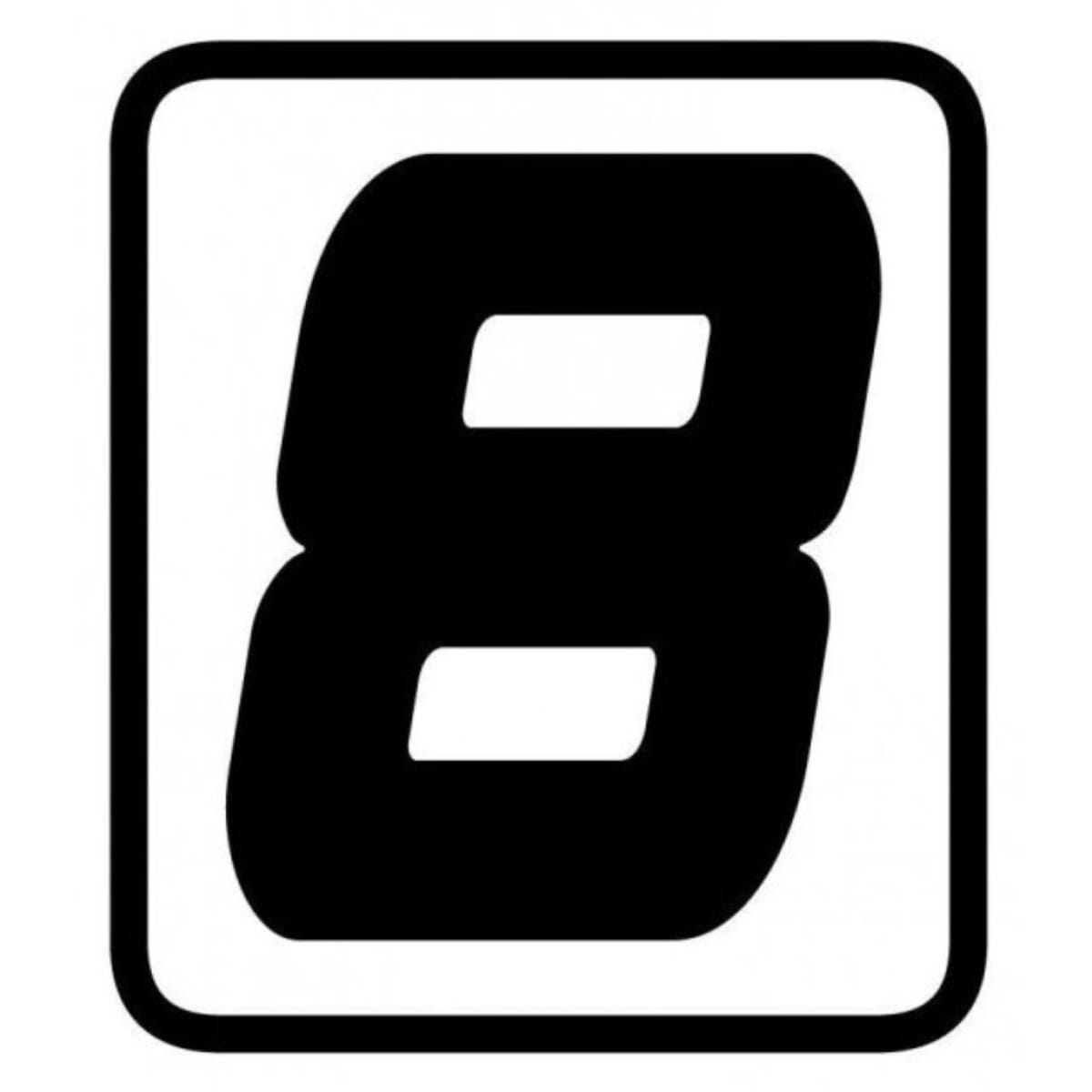 AUTOCOLLANT BARRACUDA NUMÉRO 8 NOIR