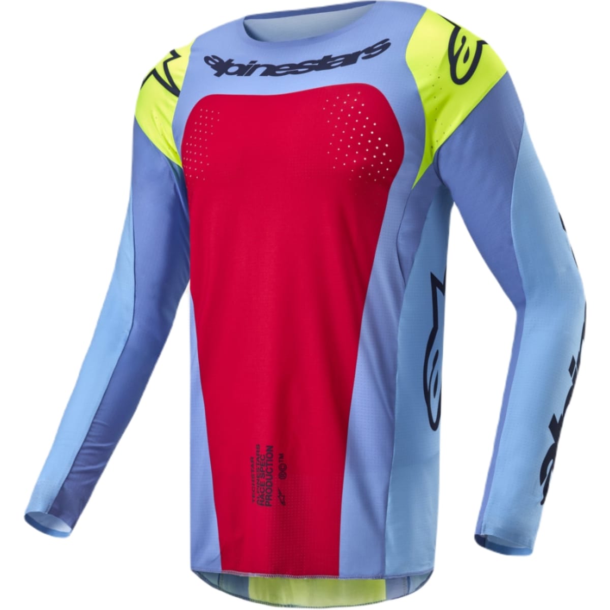MAILLOT ALPINESTARS TECHSTAR OCURI MX24 L/BLEU JAUNE ROUGE 7064