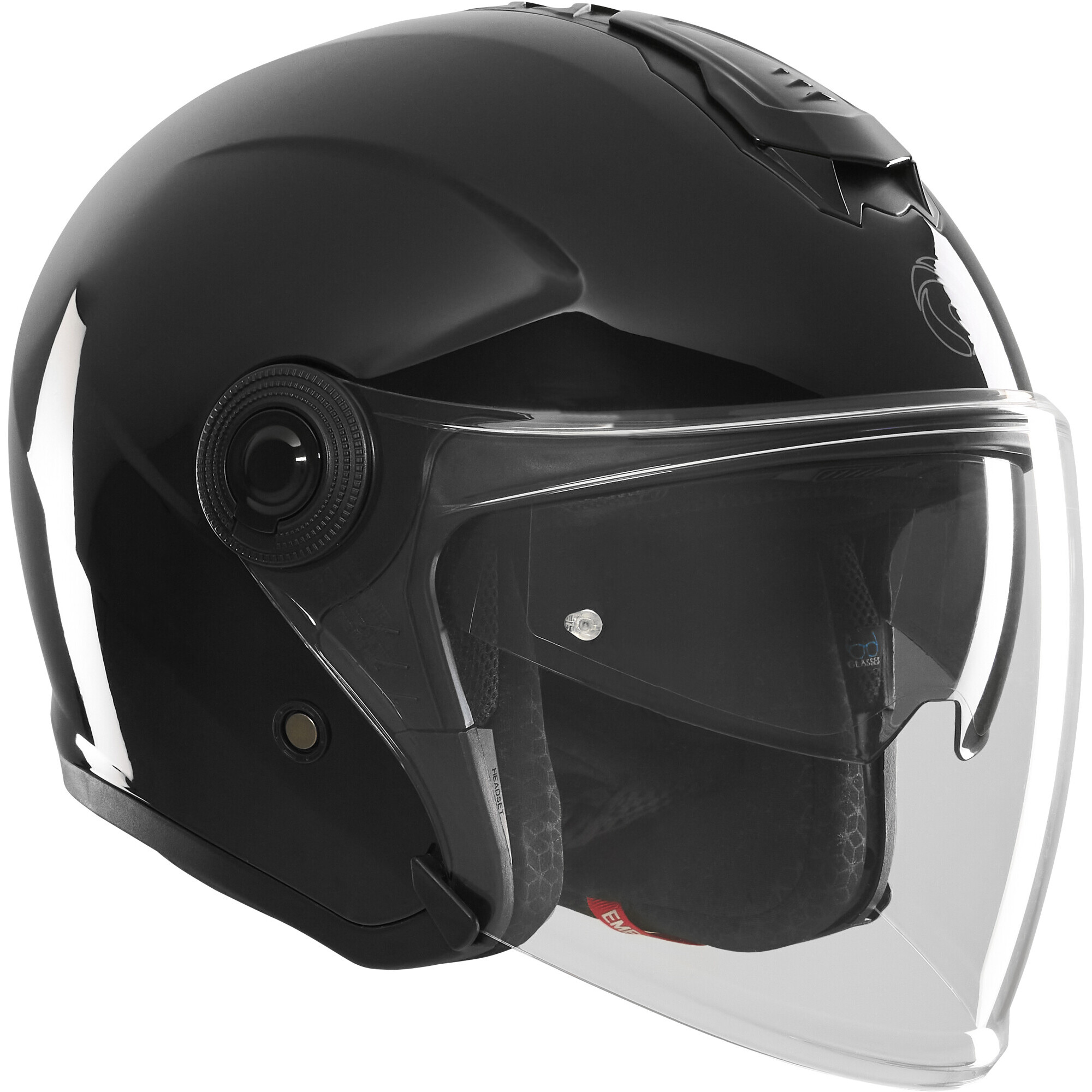Casque Jet Kokpit K-303 Solid Noir Brillant - 2XL