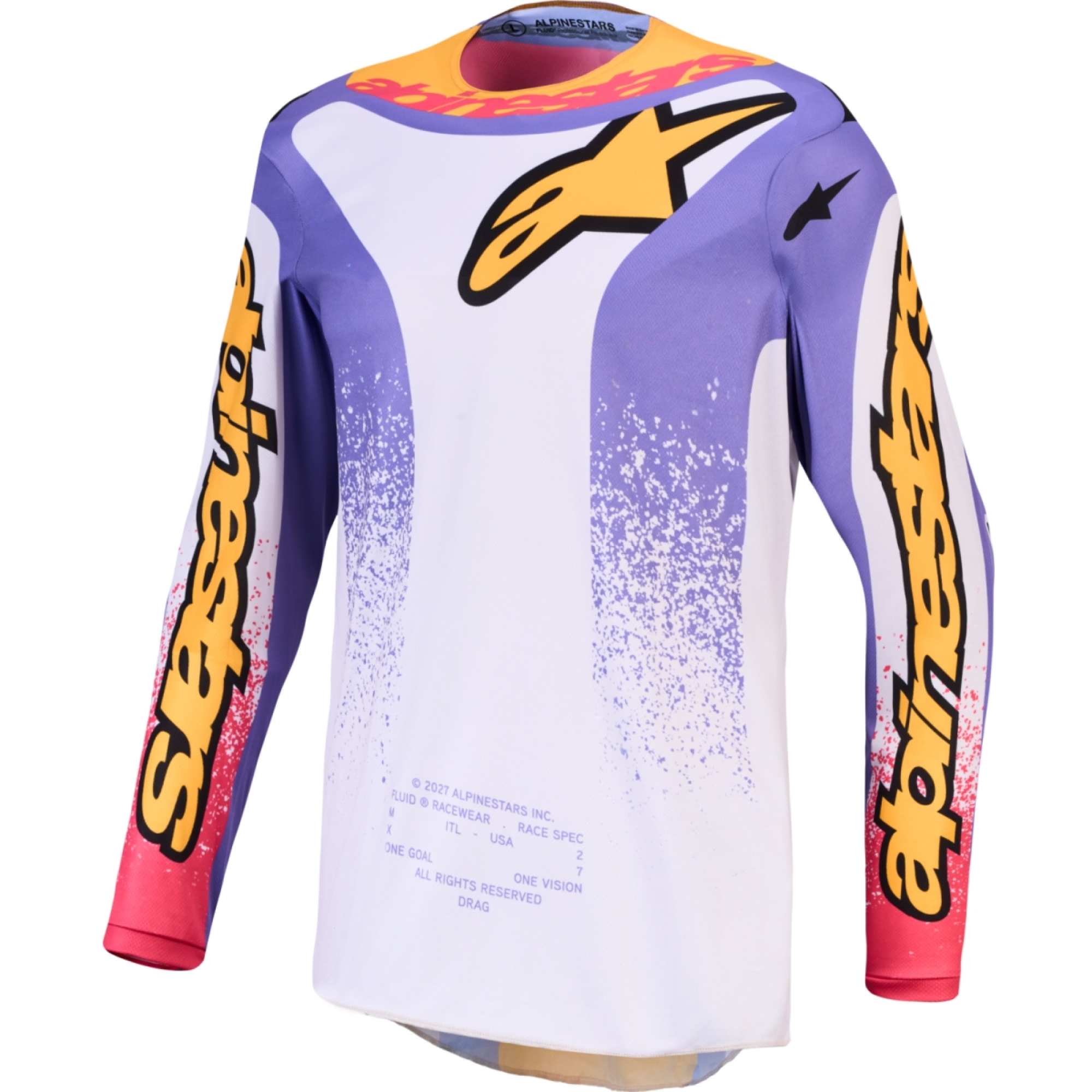 Maillot Cross Alpinestars Fluid Drag Lilas Bleu Iris Doré - 2XL