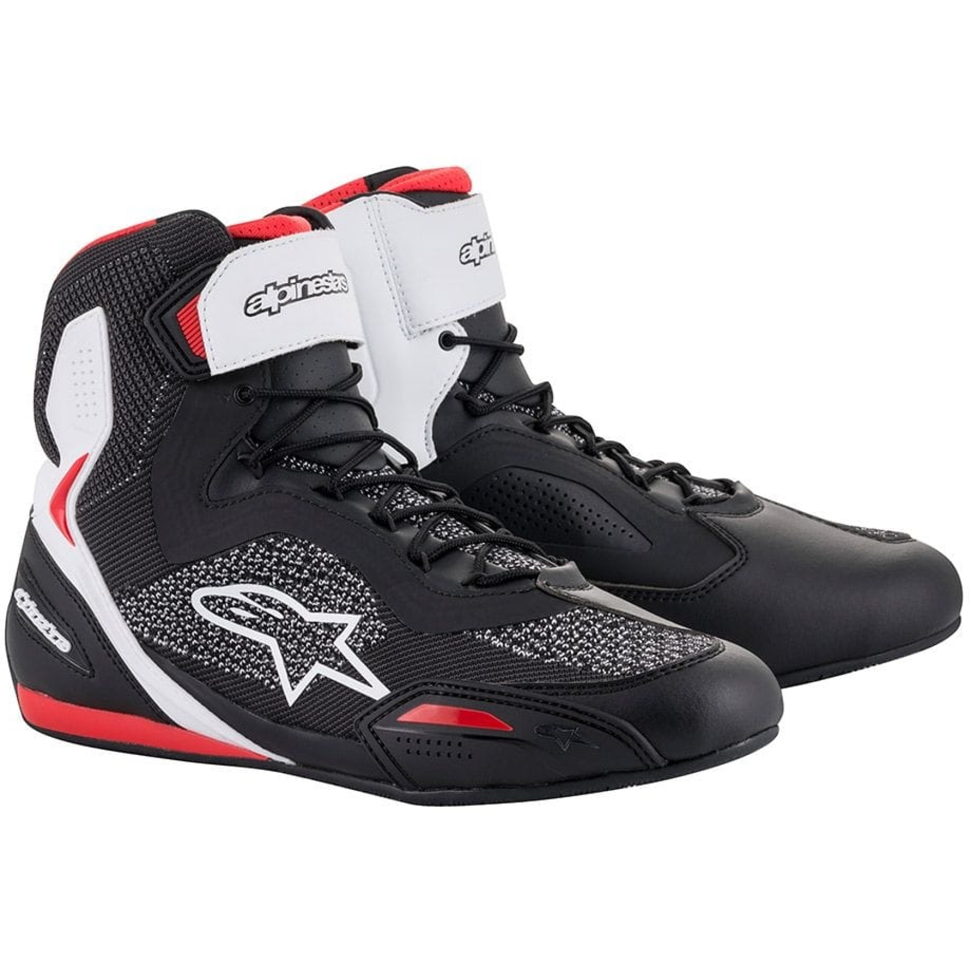 Baskets Alpinestars Faster 3 Rideknit Noir Blanc Rouge - 38