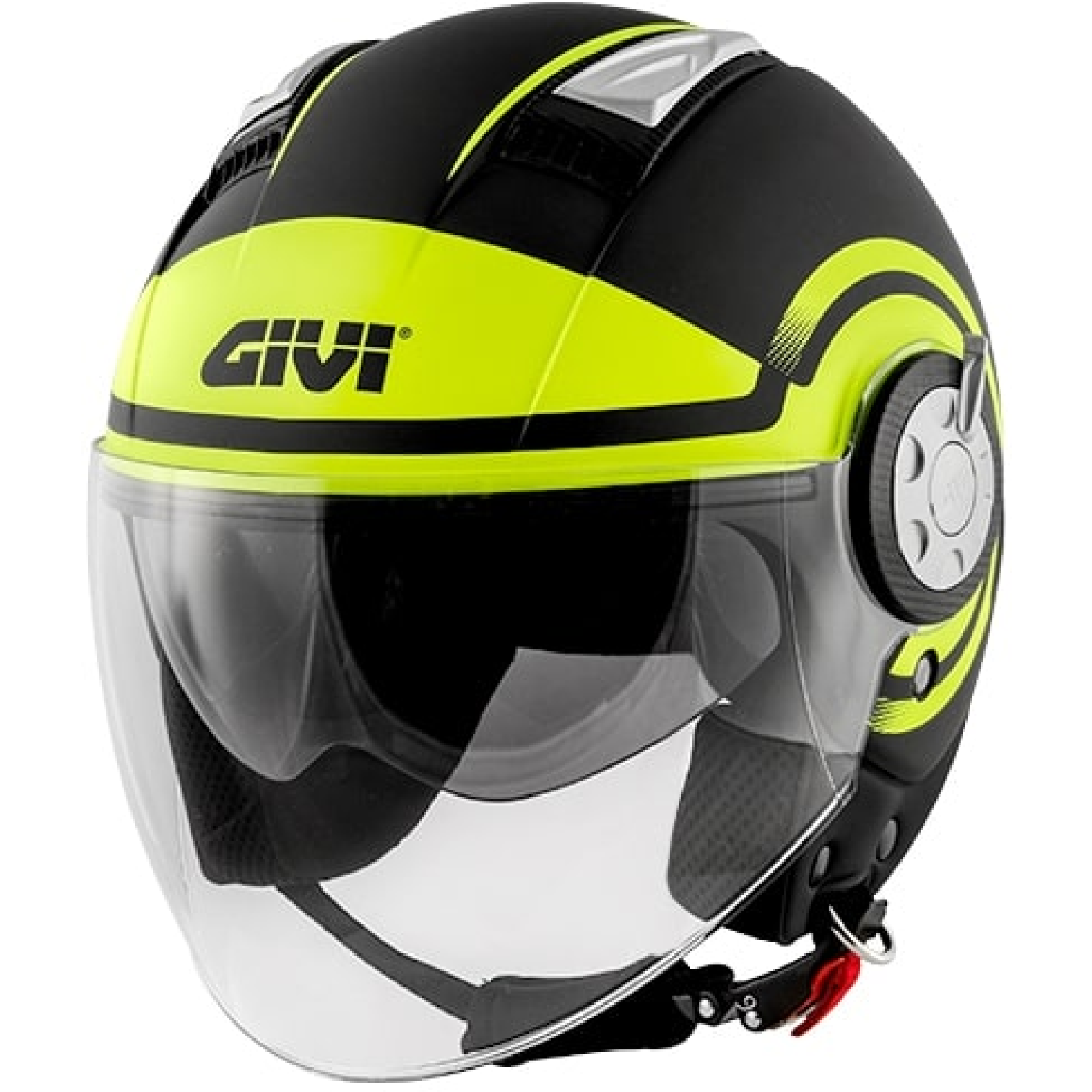 Casque Givi 11.1 Air Jet-R Round Noir Mat Jaune Fluo - L