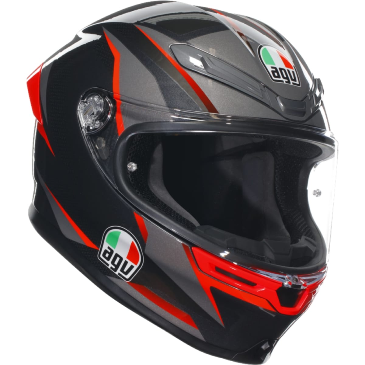 CASQUE AGV K6 S SLASHCUT NOIR GRIS ROUGE / S