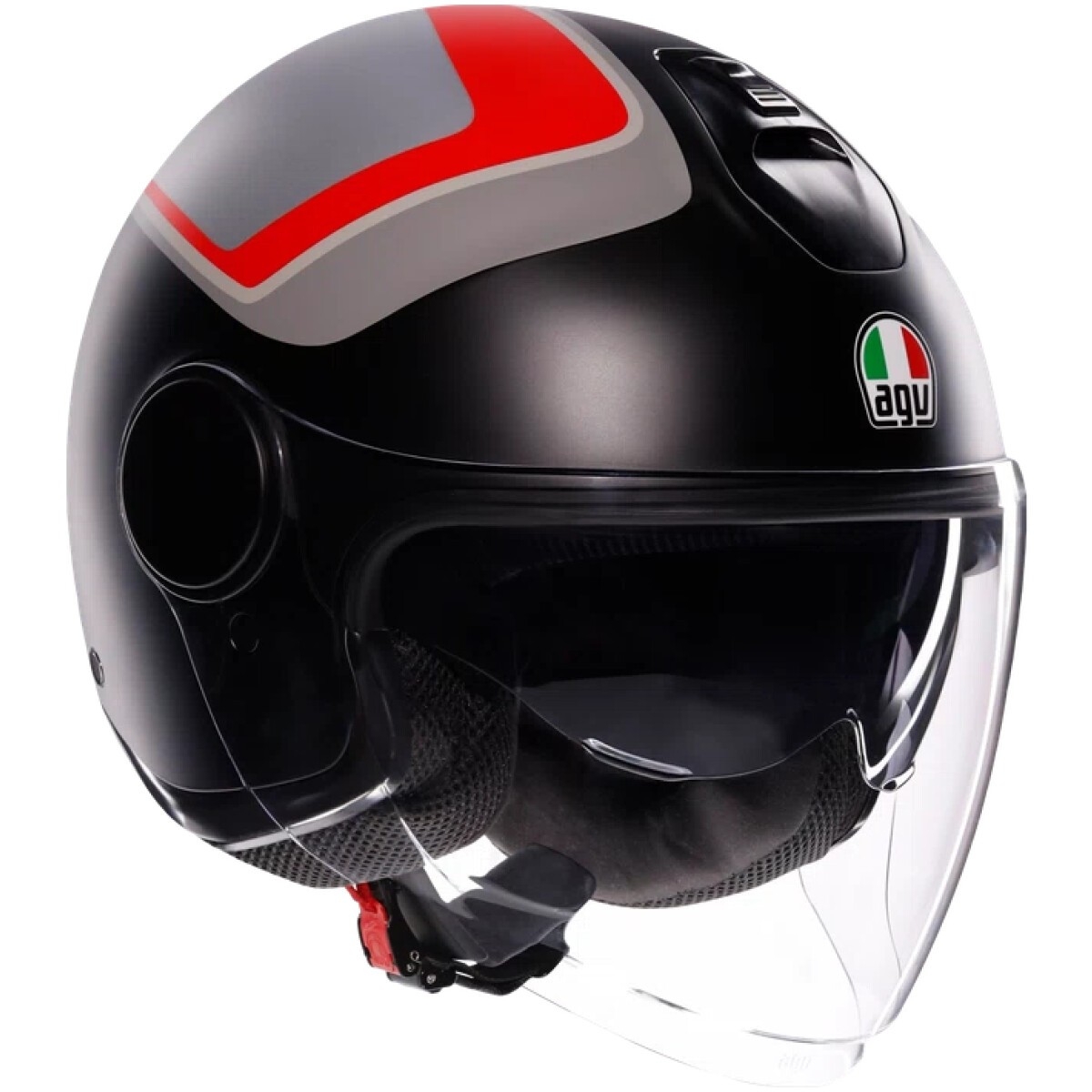 CASQUE AGV ETERES SCAGLIERI GRIS ROUGE MAT / M