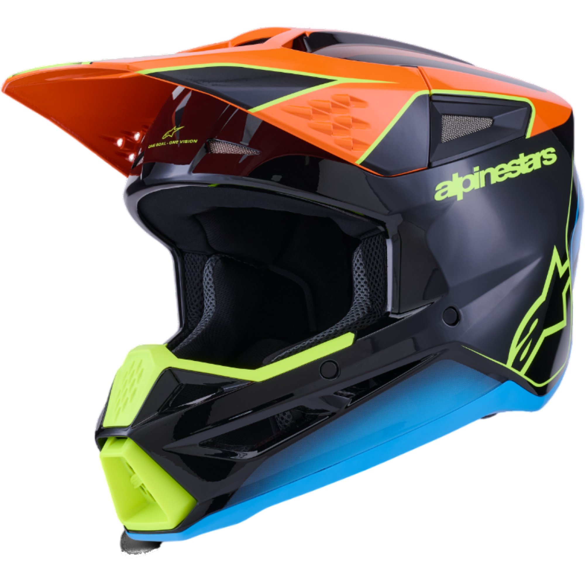Casque Cross Alpinestars SM3 Fray Noir Orange Jaune - 2XL