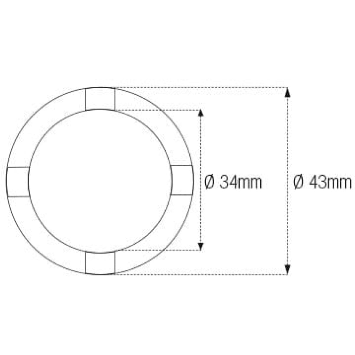Douille à créneaux JMP pour bras oscillant/chassis diam int.34mm/diam ext.43mm 4 crans Kawasaki