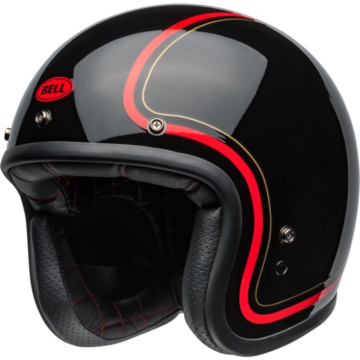CASQUE BELL CUSTOM 500 CHIEF NOIR ROUGE BRILLANT / S