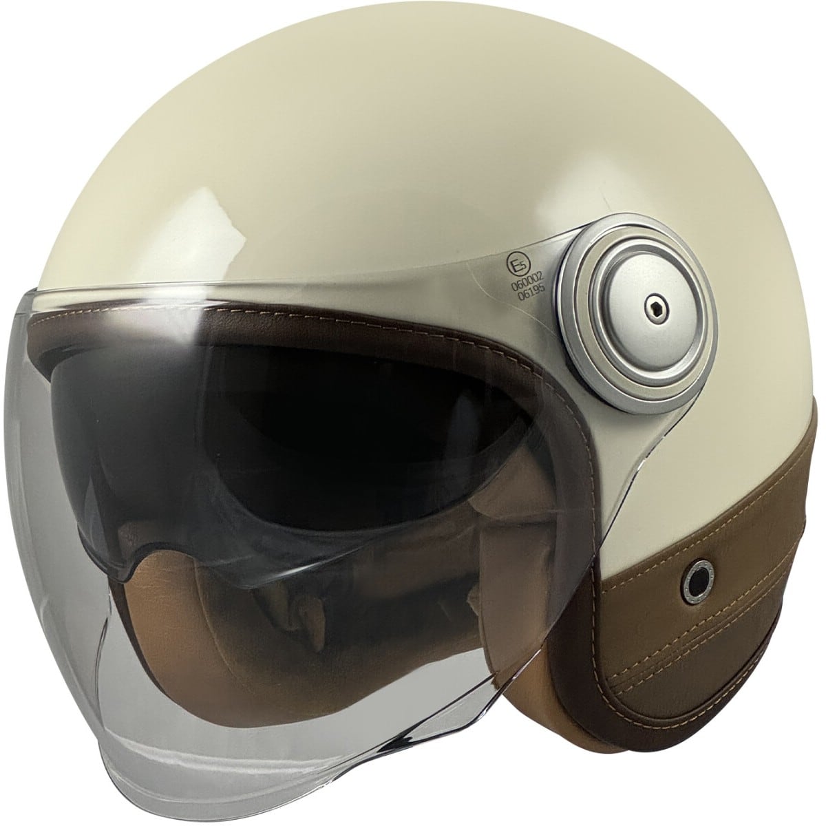 CASQUE KOKPIT K-108B CUIR HERITAGE L/CREME MARRON
