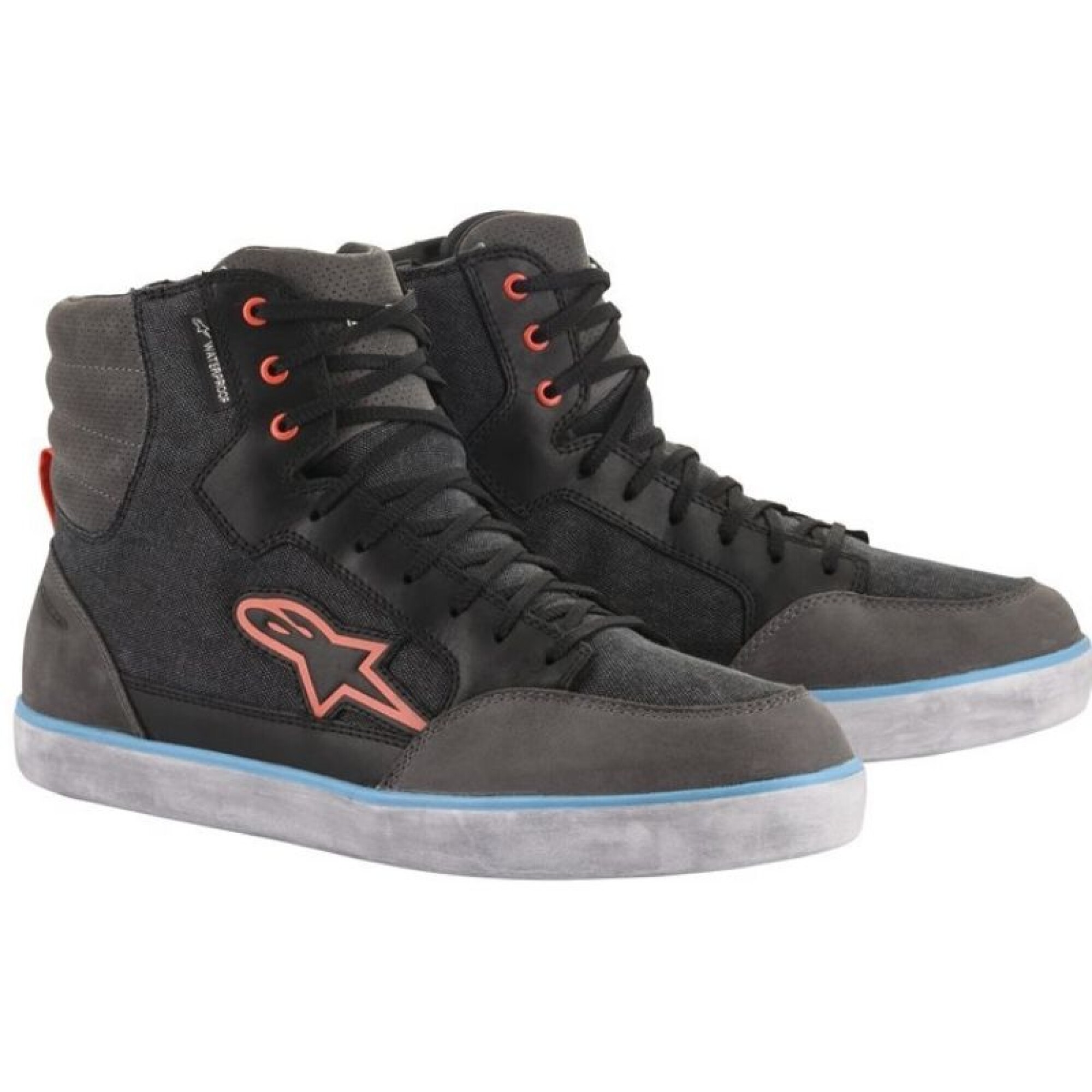Baskets Alpinestars J-6 Waterproof Canvas Noir Anthracite Bleu - 38