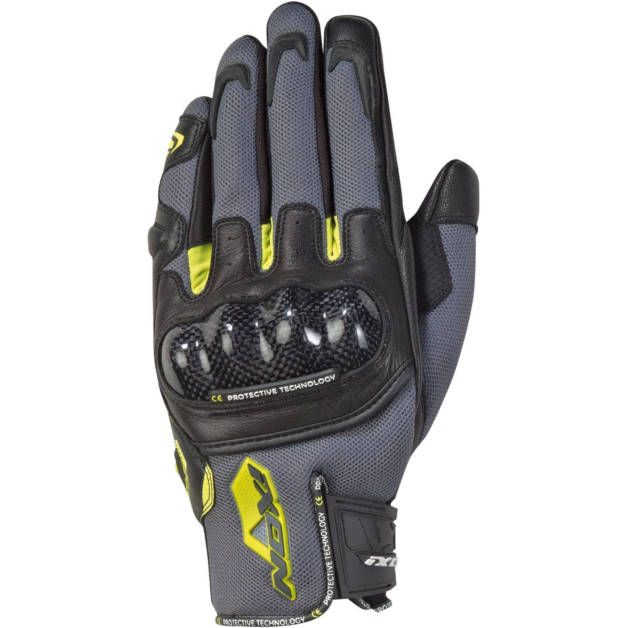 Gants Ixon RS Rise Air Gris Noir Jaune Vif - 2XL