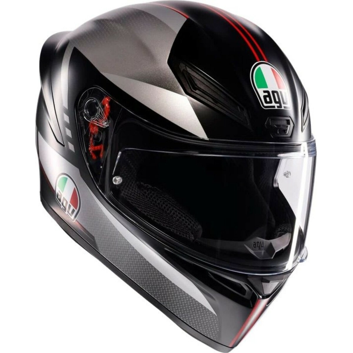 CASQUE AGV K1 S LAP NOIR MAT GRIS ROUGE / 2XL