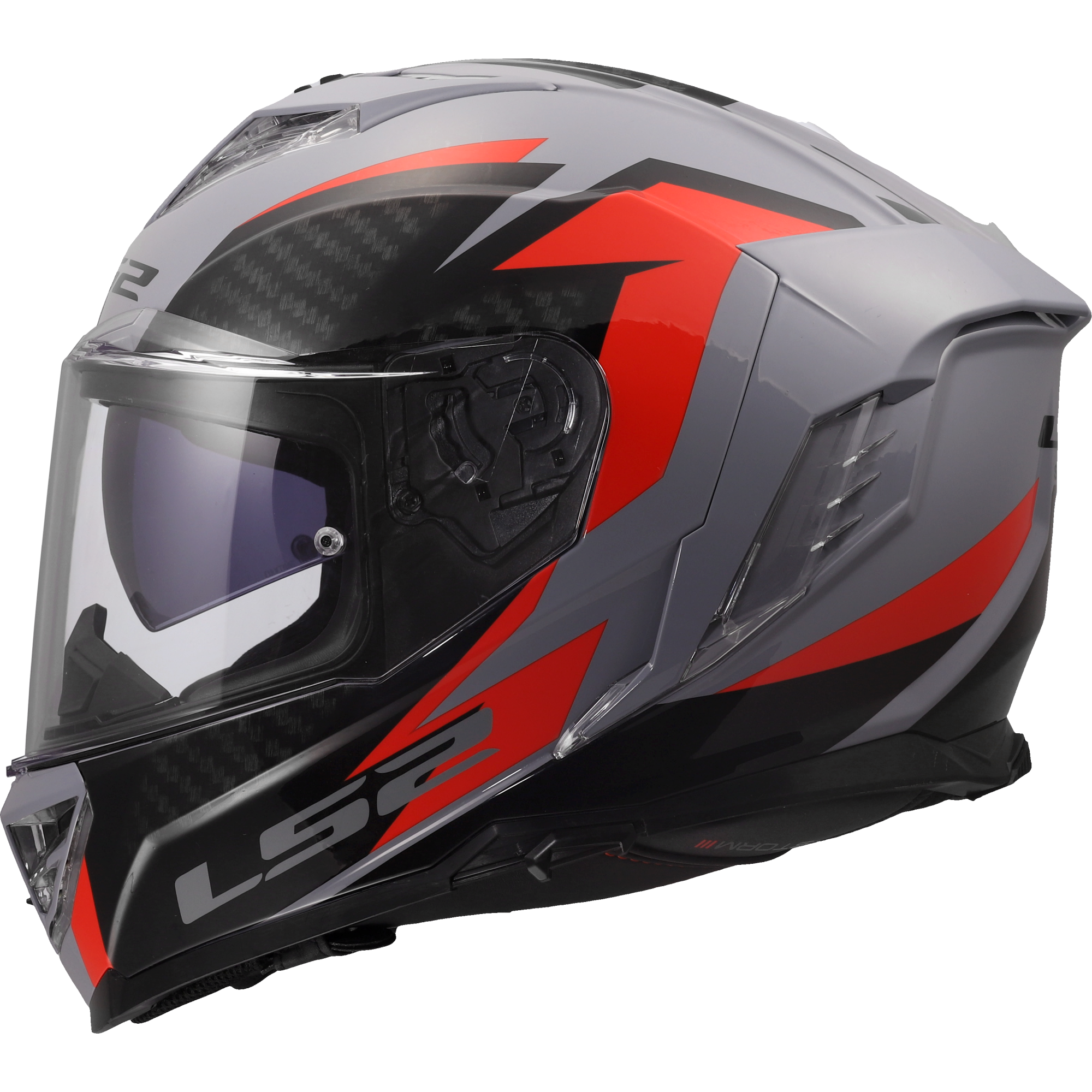 Casque LS2 FF818 Storm III Dynamo Gris Rouge - 2XS