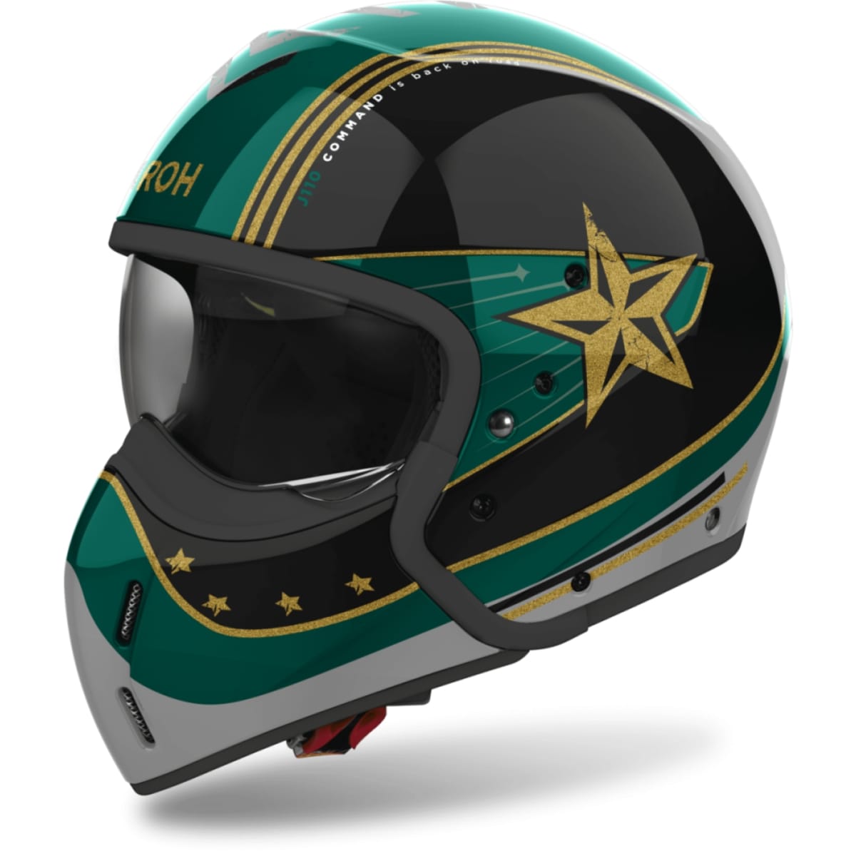 CASQUE AIROH J 110 COMMAND MENTHE VERT BRILLANT / 2XL