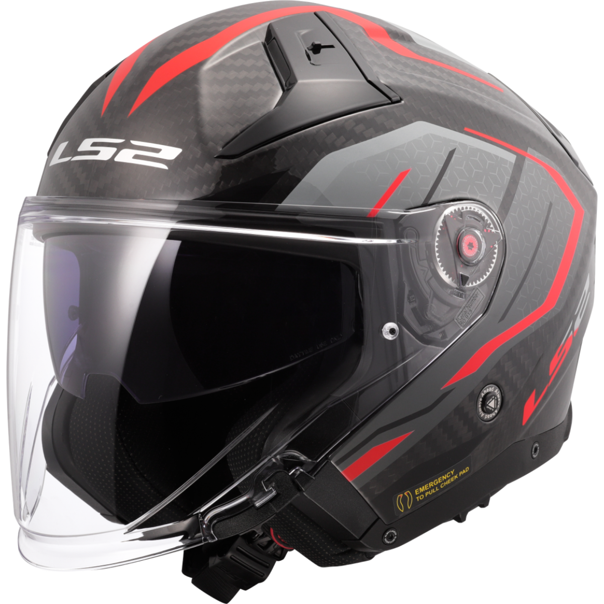 Casque Ls2 OF603 Infinity II Carbon Urus Rouge - 3XL