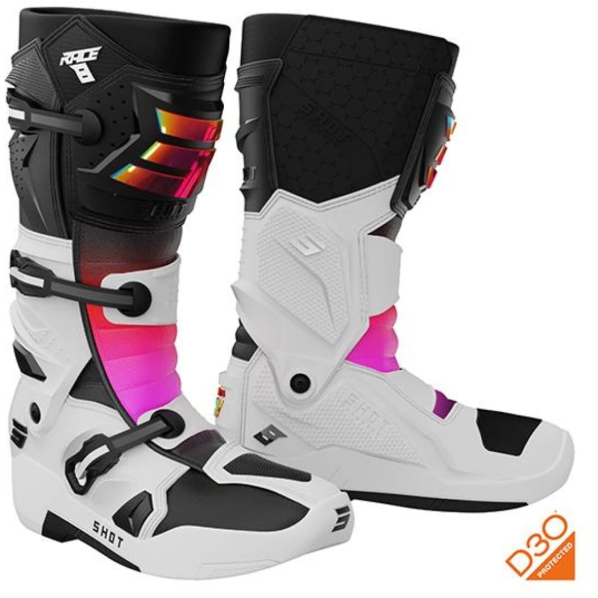 BOTTES SHOT RACE 8 D3O MX25 42/HOLOGRAPHIC