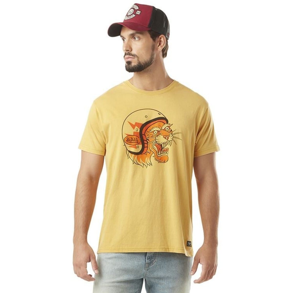 T-SHIRT VON DUTCH LION JAUNE / 2XL