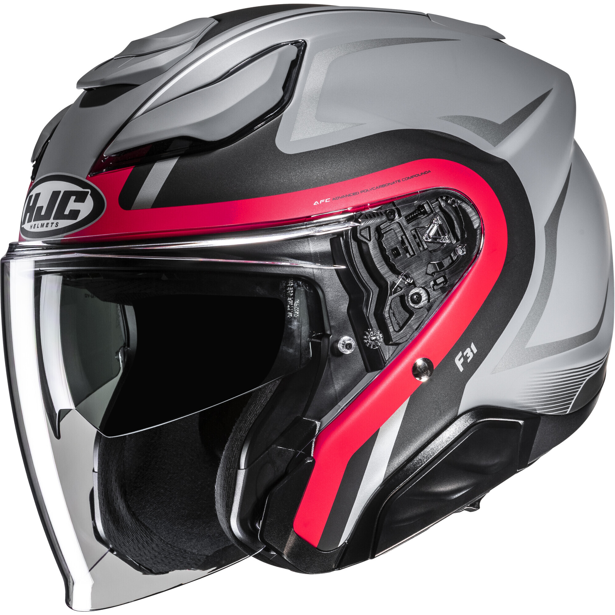 Casque HJC F31 Bask MC1SF Gris Noir Rose Mat - L