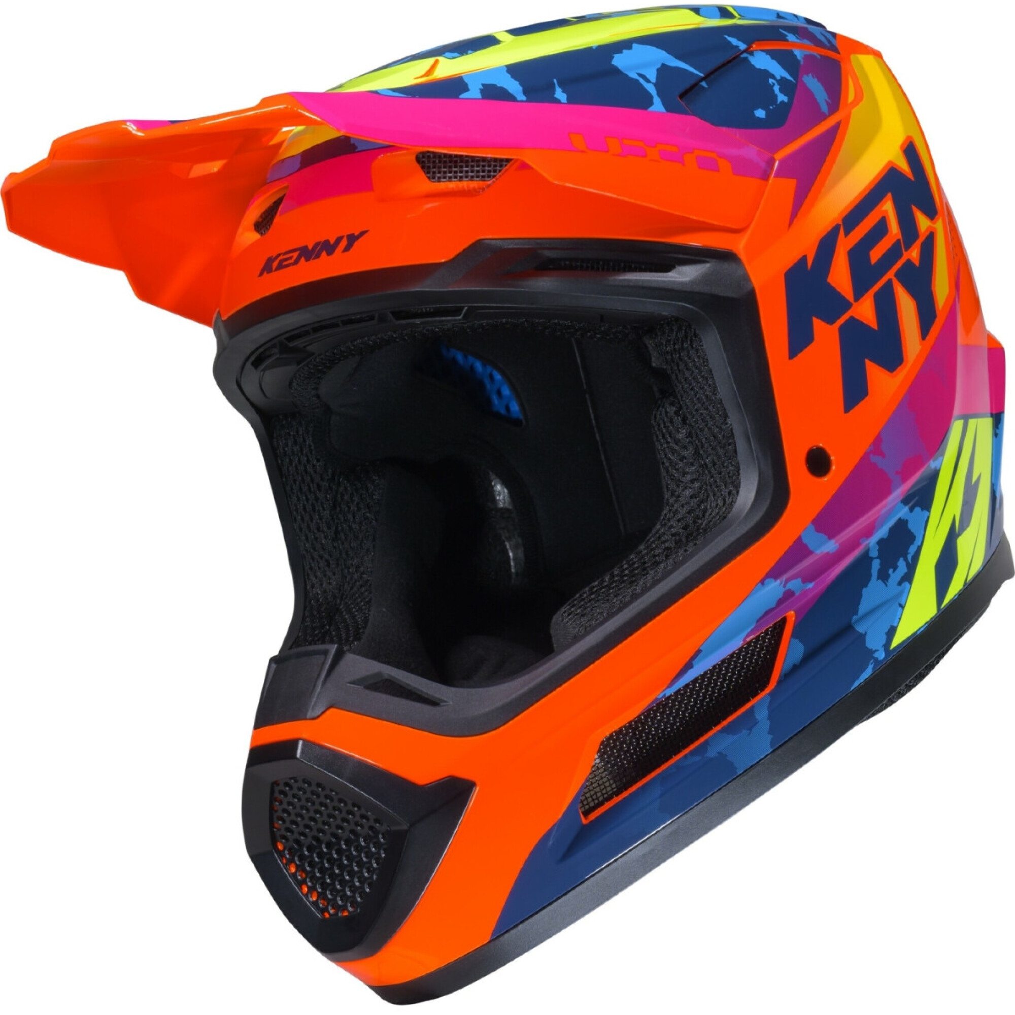 Casque Cross Kenny Performance Graphic + Socal Orange Bleu Jaune Rose - 2XL