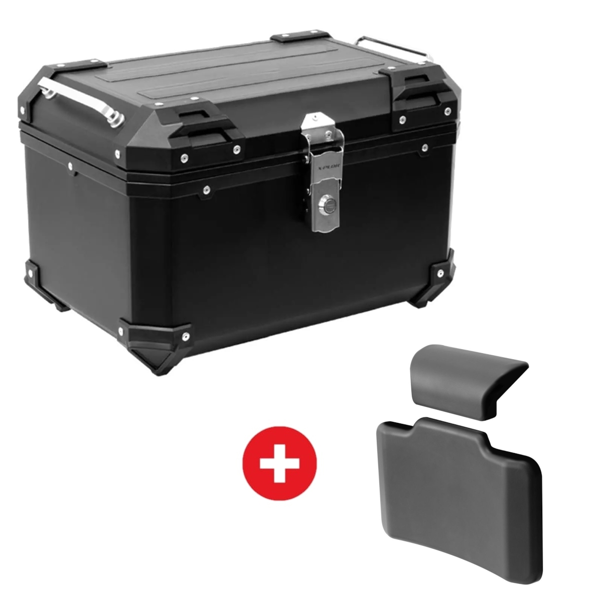 Pack Top Case X-Plor 52L Noir + Dosseret