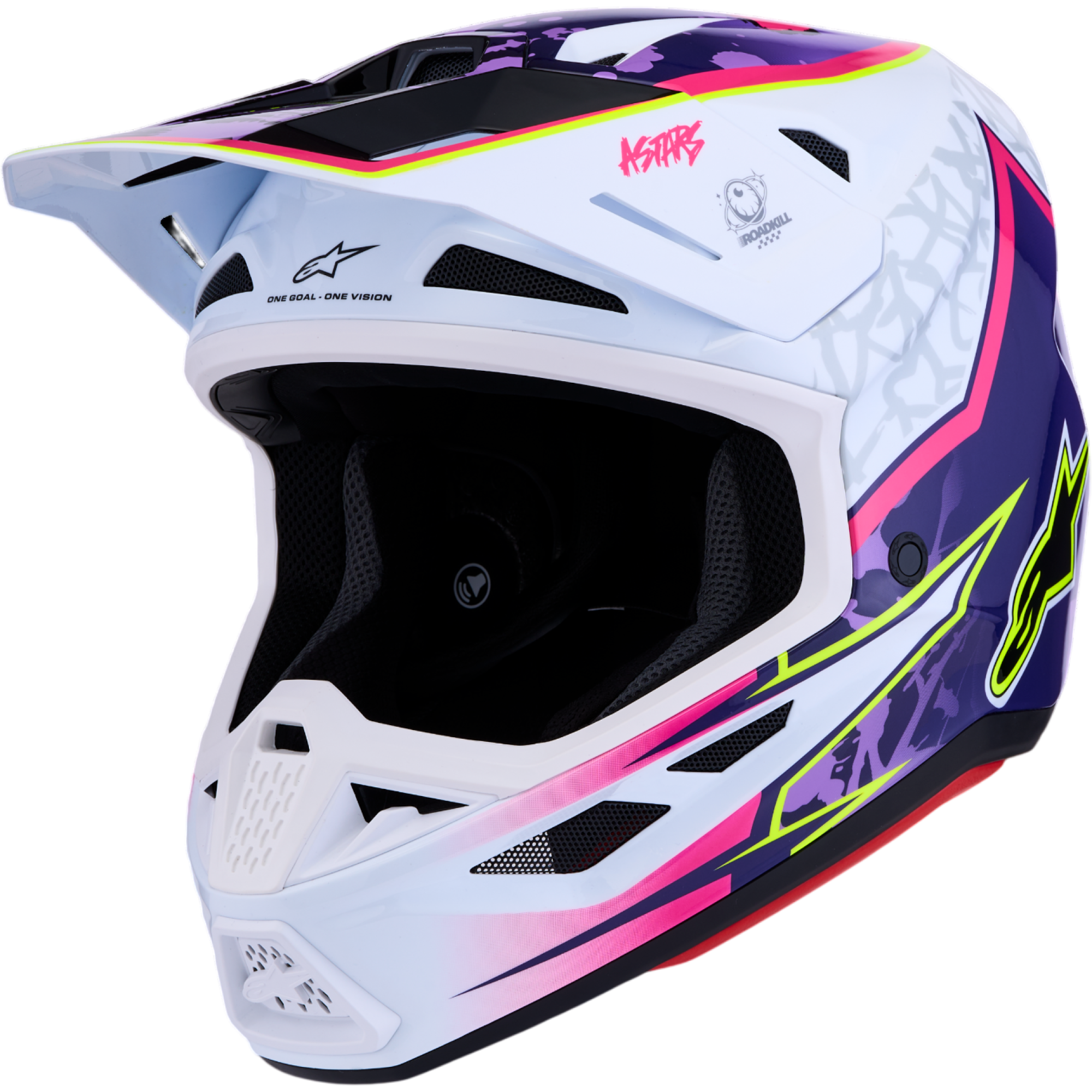 Casque Cross Alpinestars S-M7 Blaster Violet Rose Blanc - 2XL