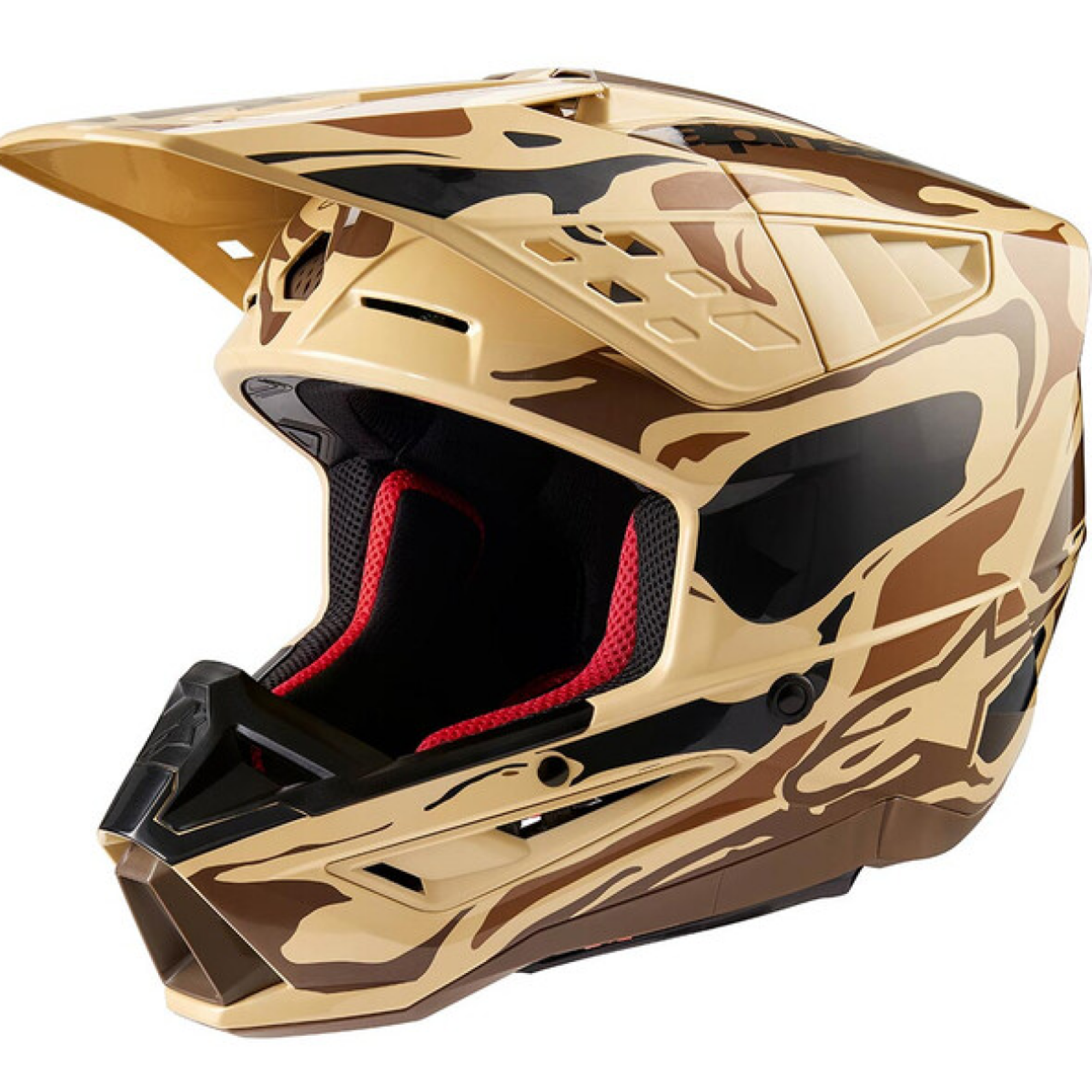 Casque Cross Alpinestars SM5 Mineral Marron Foncé Marron Clair Mat - 2XL