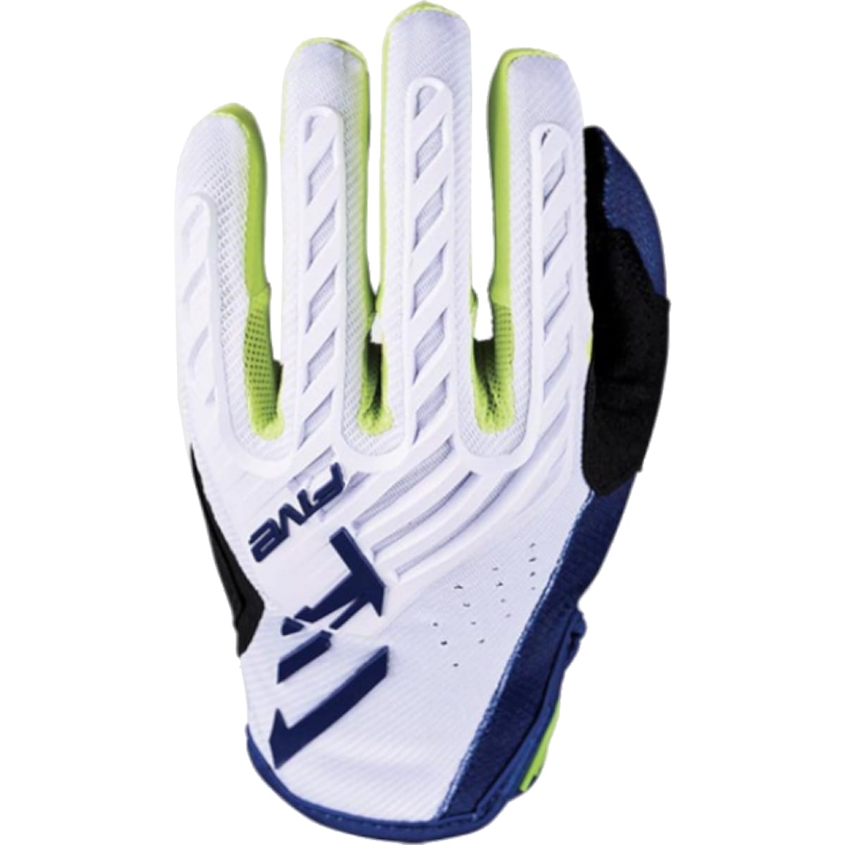 GANTS CROSS ENFANT FIVE MXF3 EVO KID BLANC BLEU JAUNE FLUO / L