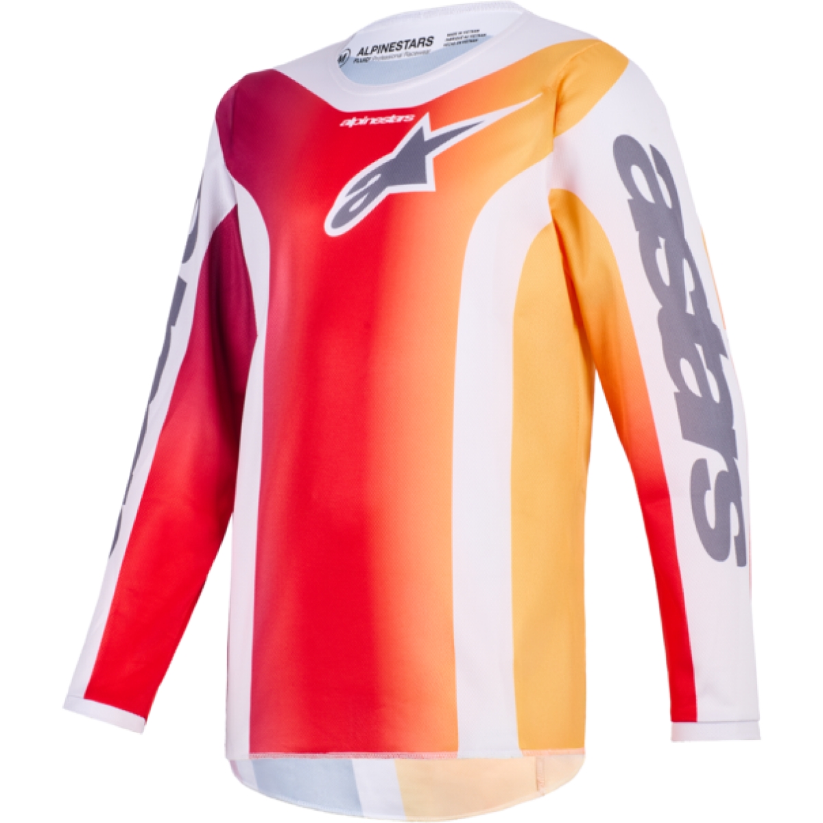 MAILLOT CROSS ENFANT ALPINESTARS FLUID PORTL ROUGE CLAIR GRIS / L