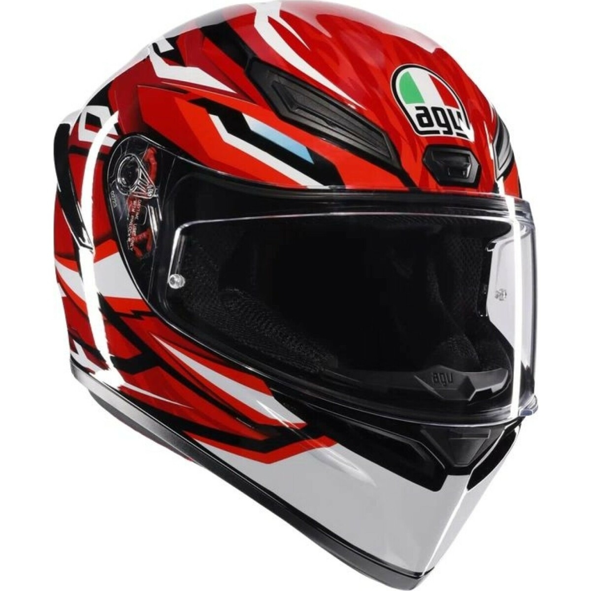 CASQUE AGV K1 S LION NOIR ROUGE BLANC / 2XL