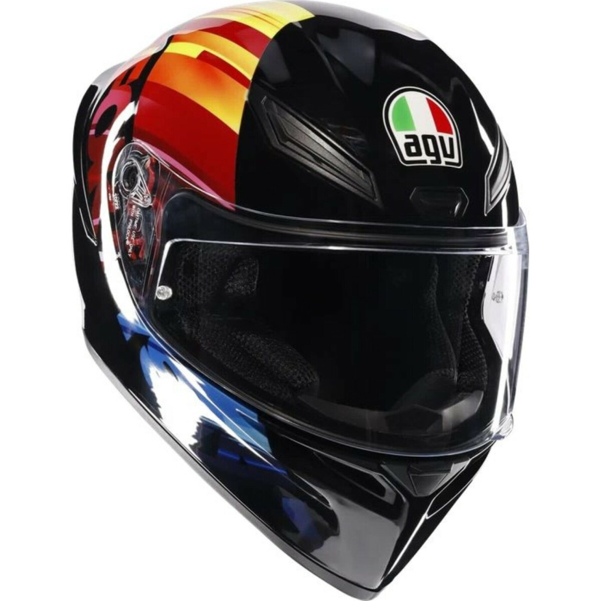 Casque AGV K1 S Pulse 46 Noir Rouge Orange - 2XL