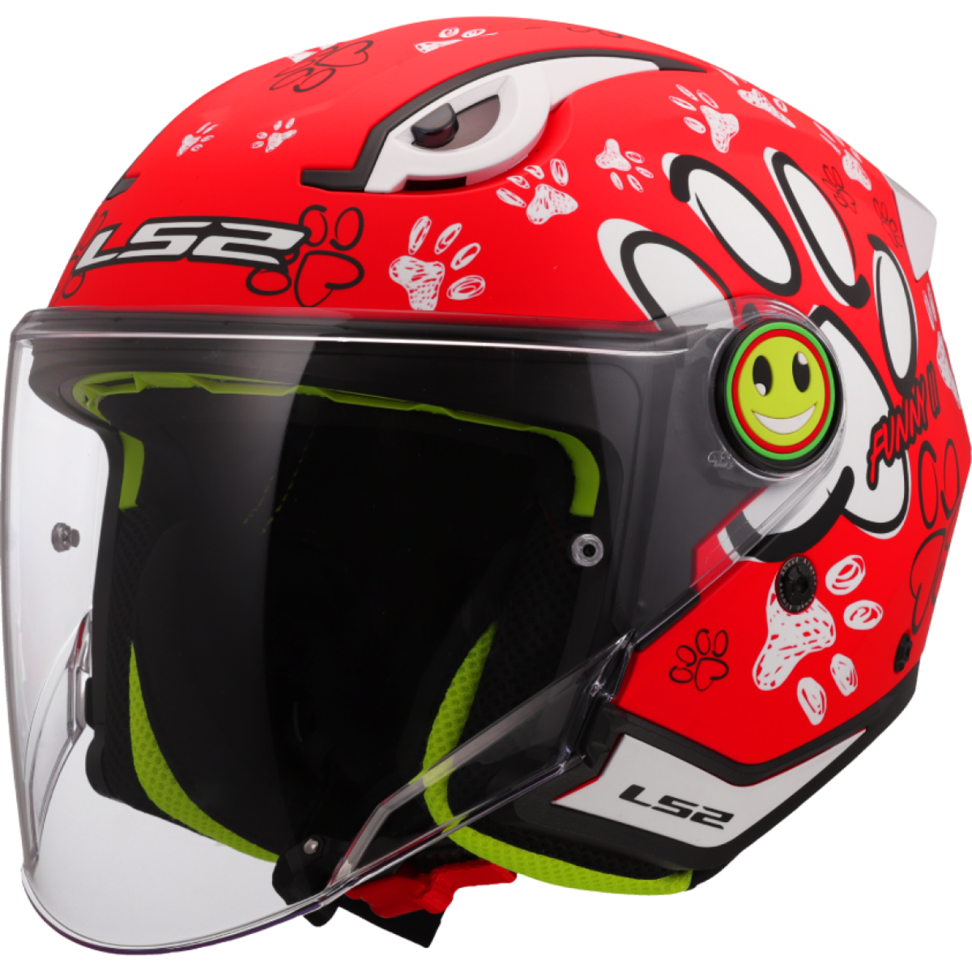 Casque Enfant Ls2 OF622 Funny II Paws Rouge - L