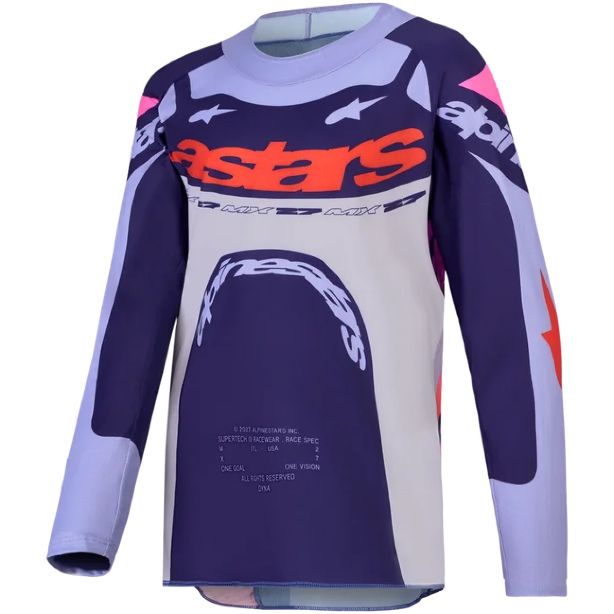 Maillot Cross Alpinestars Youth Supertech Dyna Violet Rose Fluo - 2XL