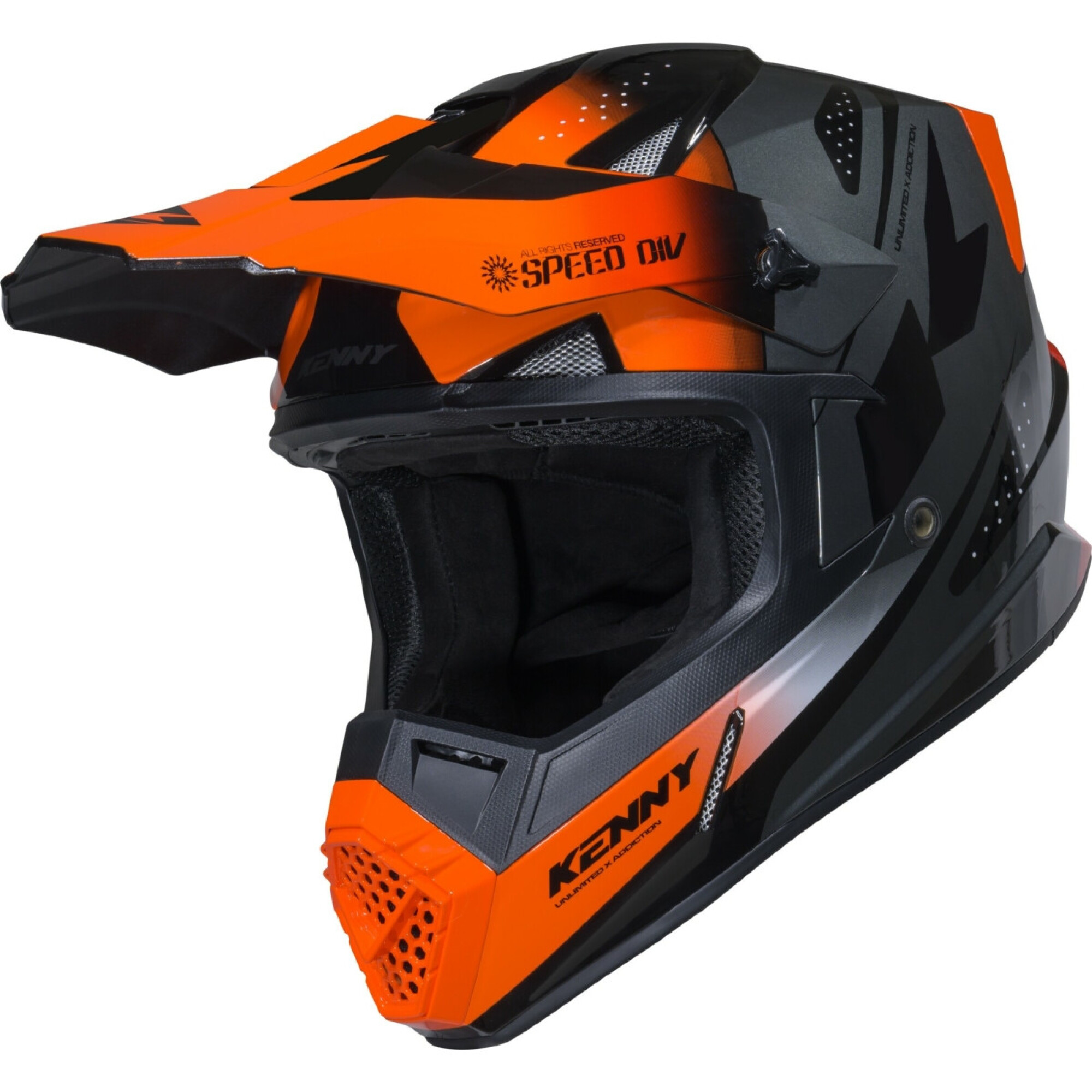 Casque Cross Kenny Enfant Track Graphic Speed Orange Noir - L