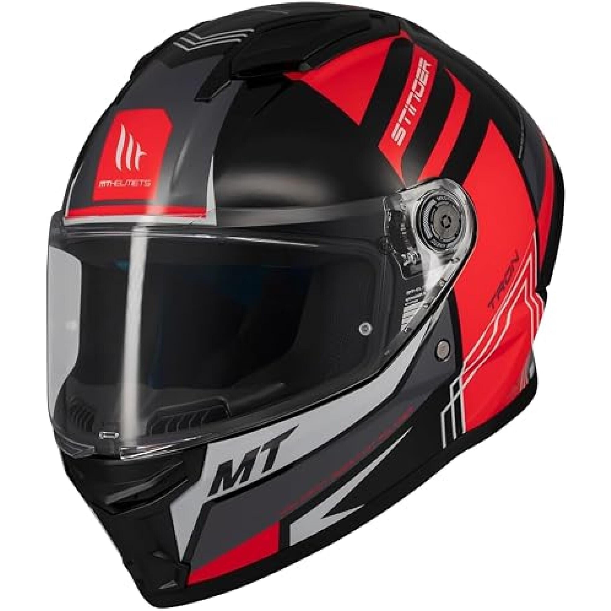 Casque MT Helmets Stinger 2 Tron B15 Noir Rouge Brillant - L