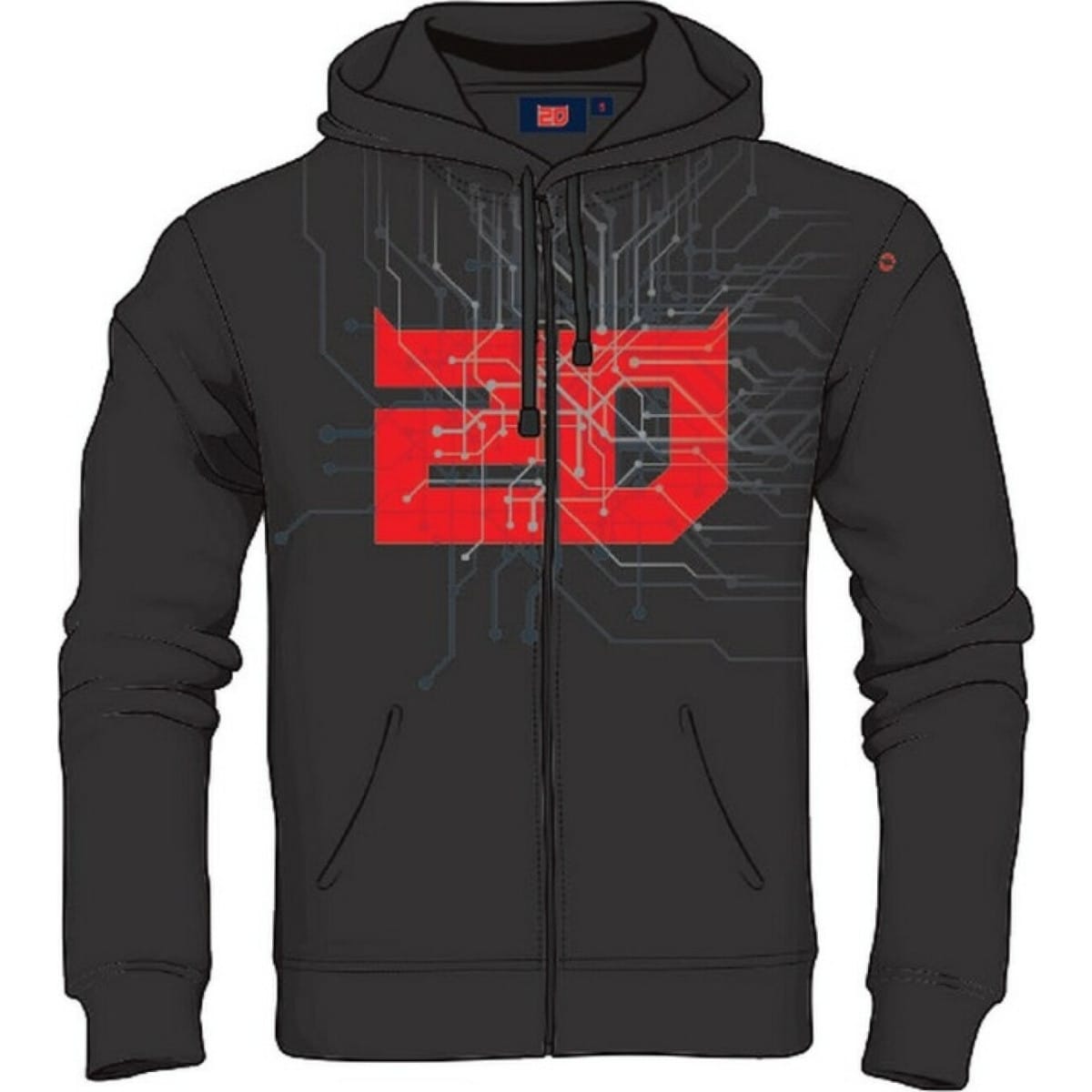 HOODIE ZIP QUARTARARO FQ20 CYBER HELL 20 S/NOIR