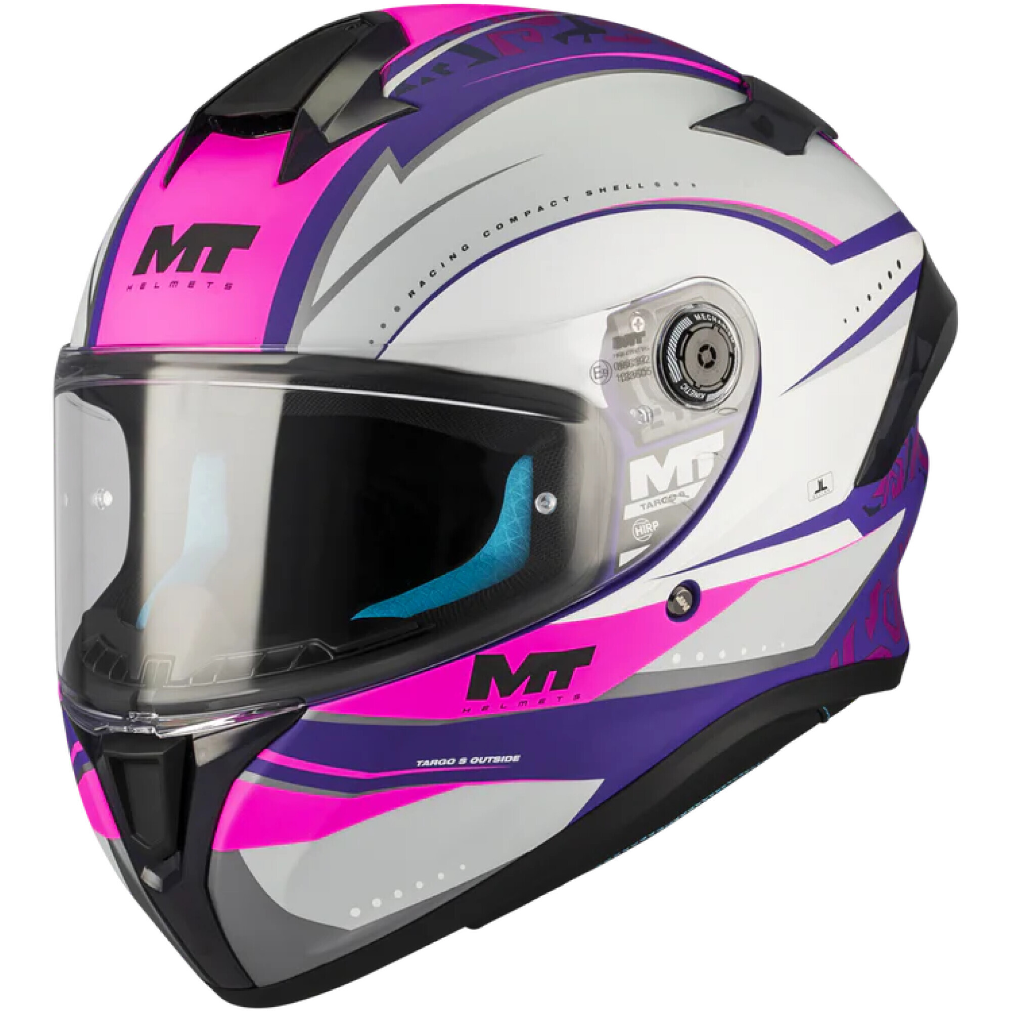 Casque MT Helmets Targo S Outside C8 Violet Blanc Rose - L