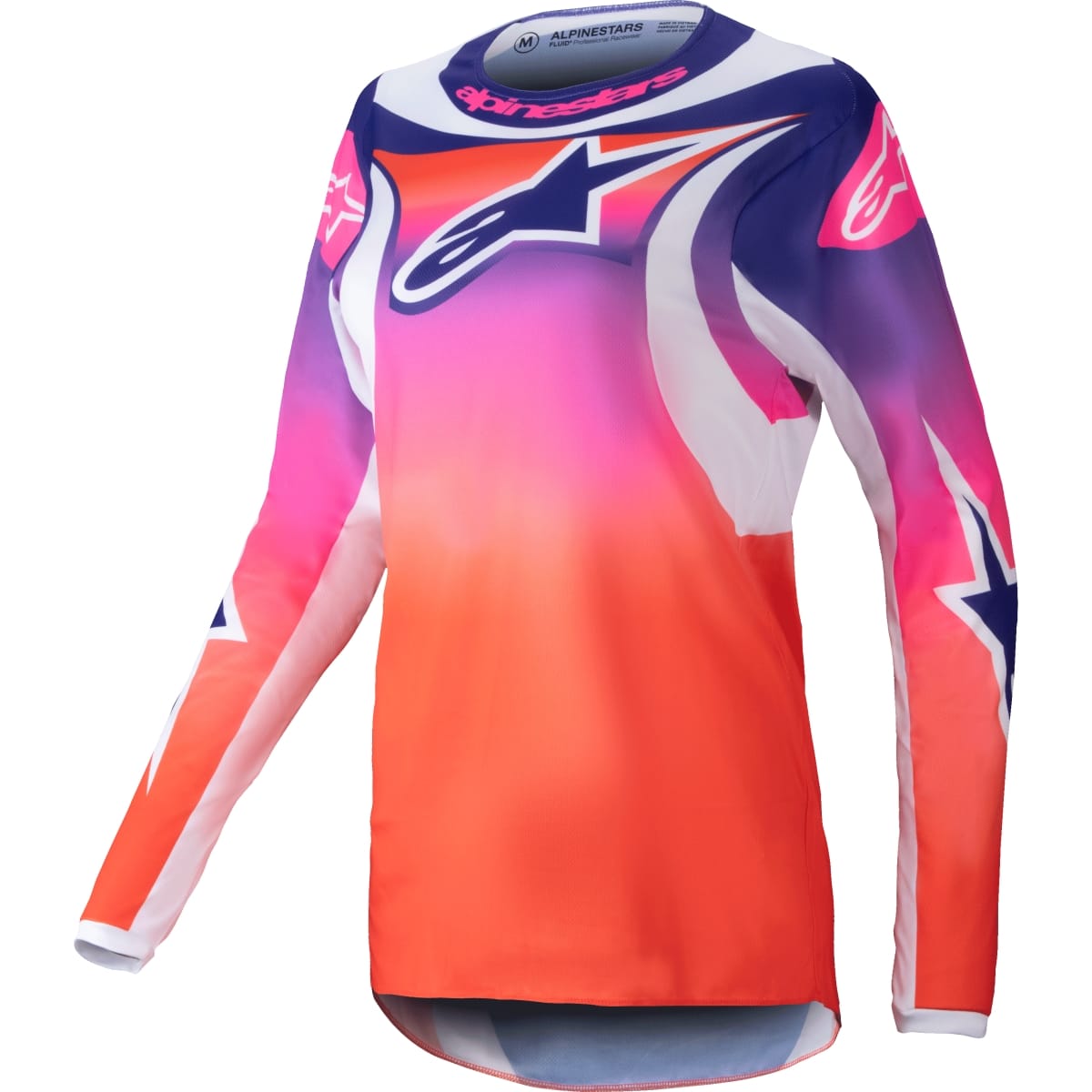 MAILLOT CROSS ALPINESTARS STELLA FLUID WURX BLANC BLEU ROSE FLUO / S