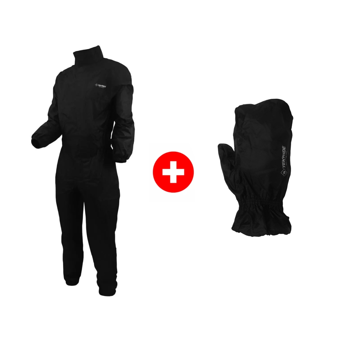 Pack Combinaison Basic Rain + Sur-Gants Tekride Noir