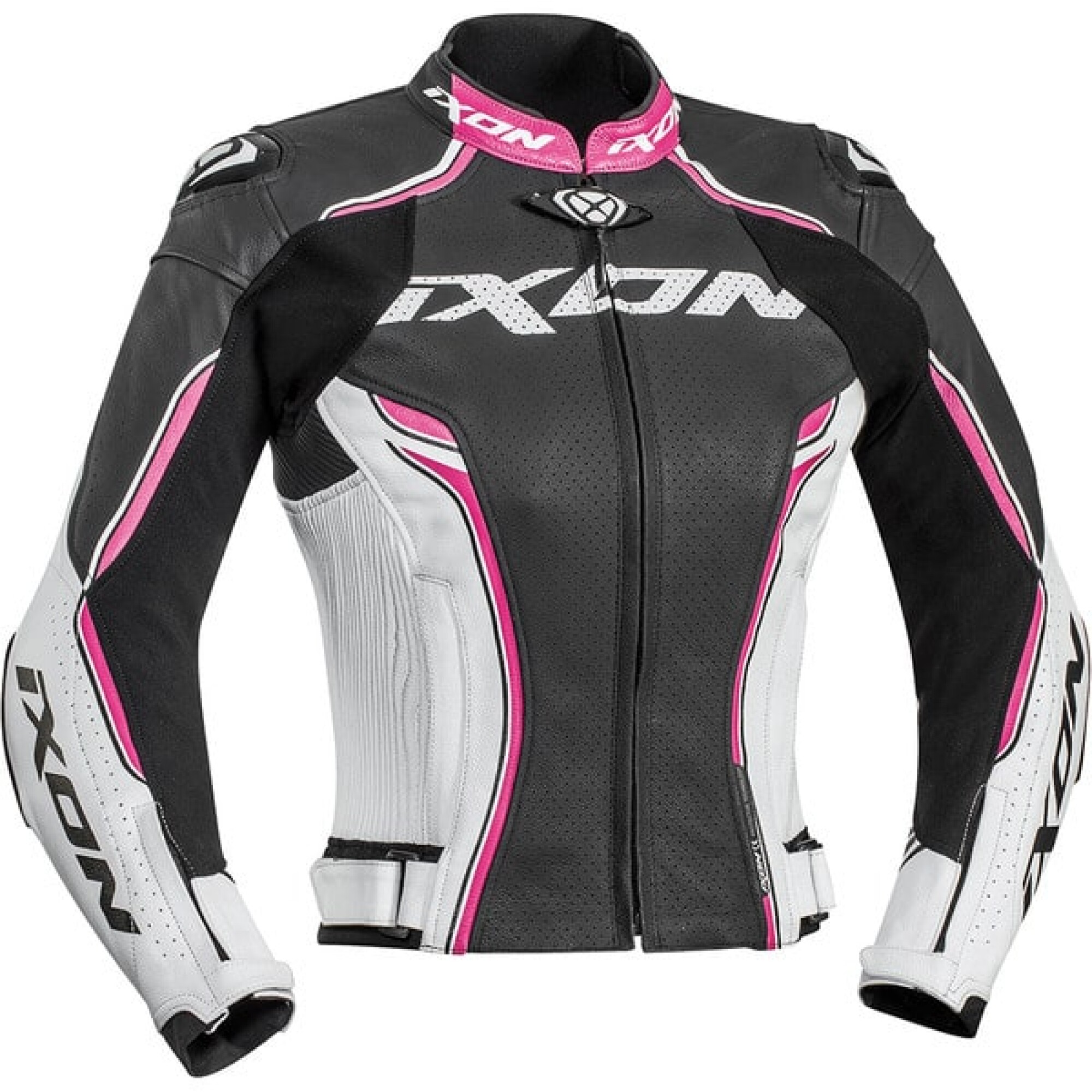 Blouson Femme Ixon Vortex Lady Noir Blanc Fuchsia - 2XL