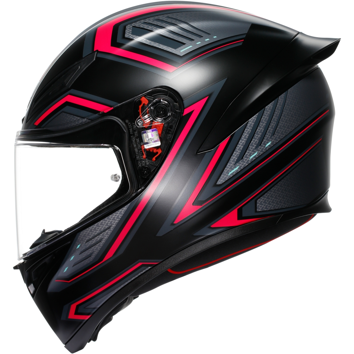 CASQUE AGV K1 S SLING NOIR MAT ROSE / 2XL