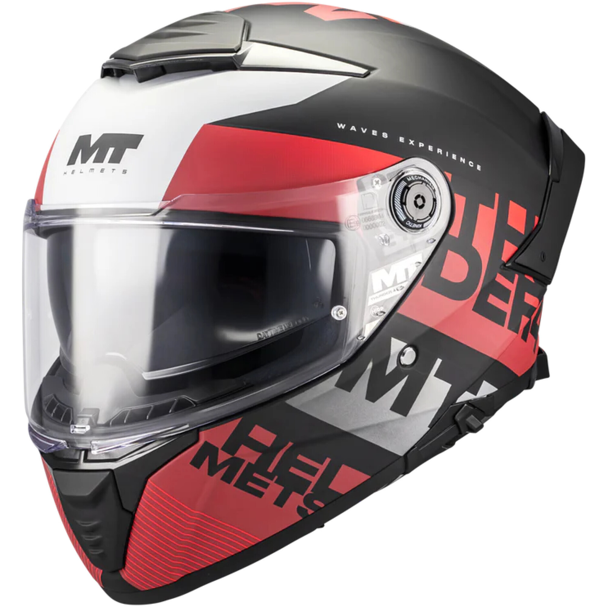 Casque MT Helmets Thunder 4 SV Waves B5 Noir Rouge - 2XL