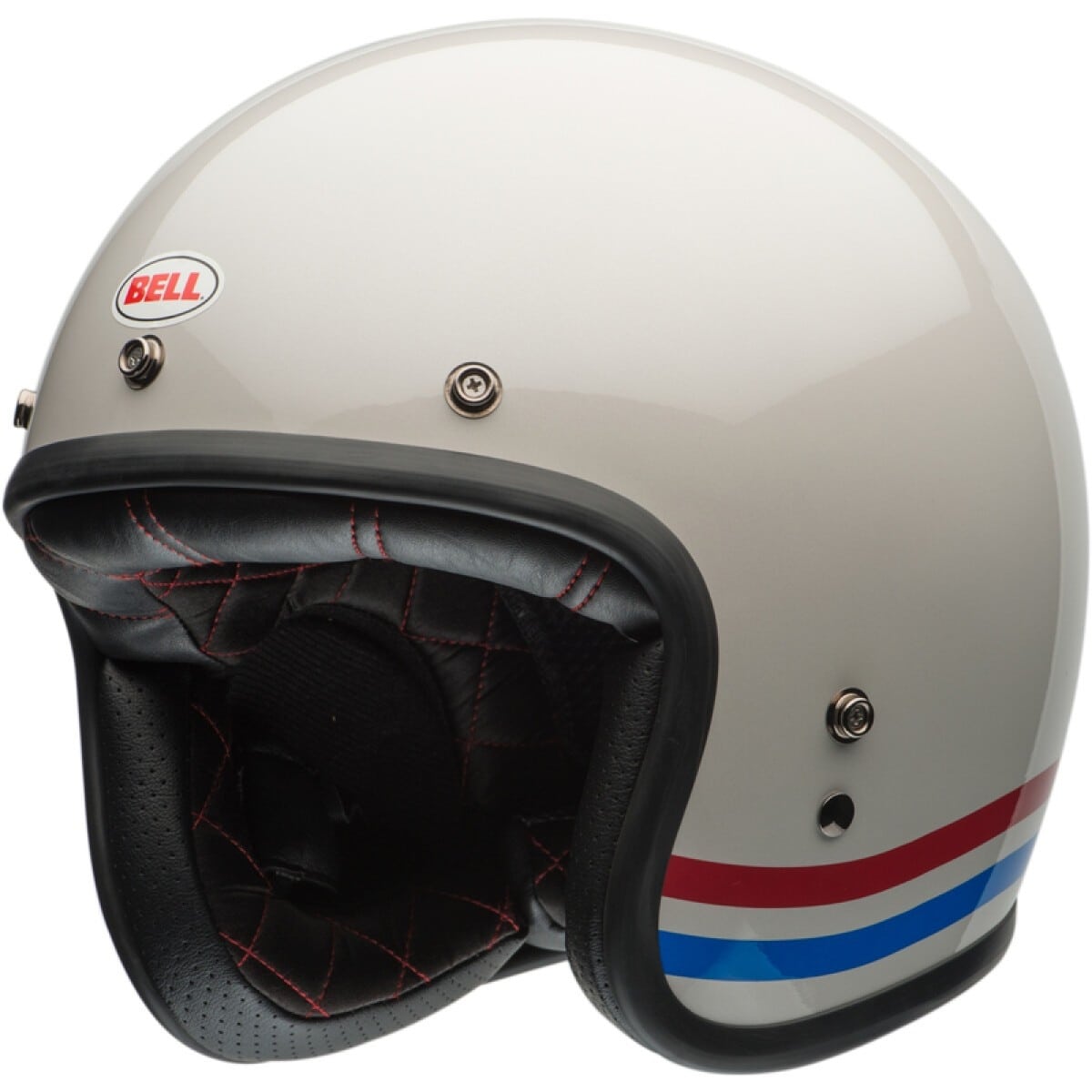 CASQUE BELL CUSTOM 500 STRIPES BLANC PERLE / S