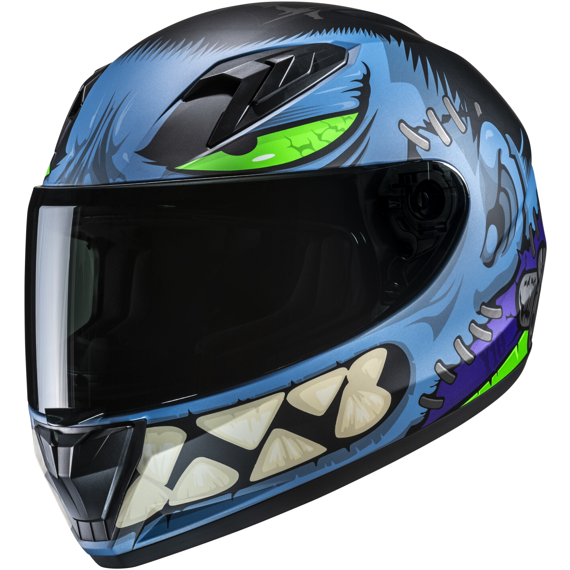 Casque Enfant HJC Y10 Frank MC2SF Bleu Noir Mat - M