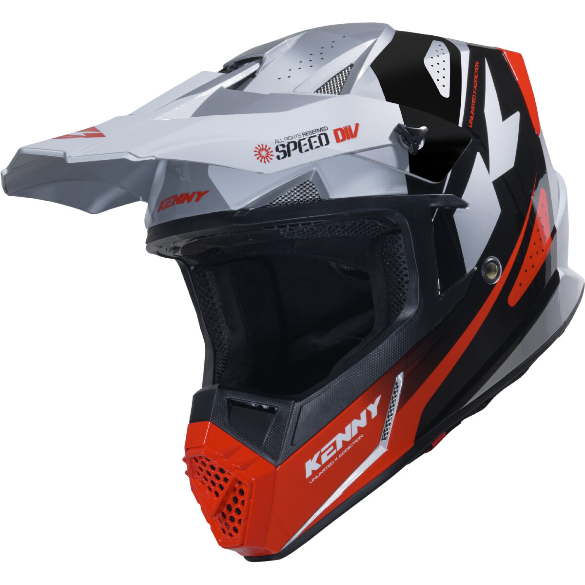 Casque Cross Kenny Track Graphic Speed Noir Rouge Blanc - 2XL