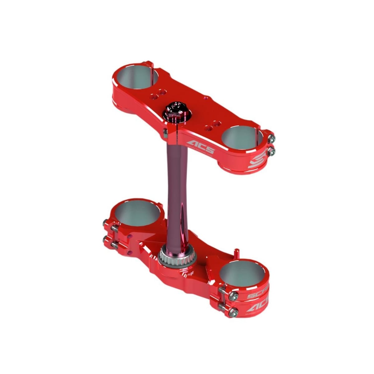 Té De Fourche Scar Acs Offset 22-24 mm Rouge Pour Honda
